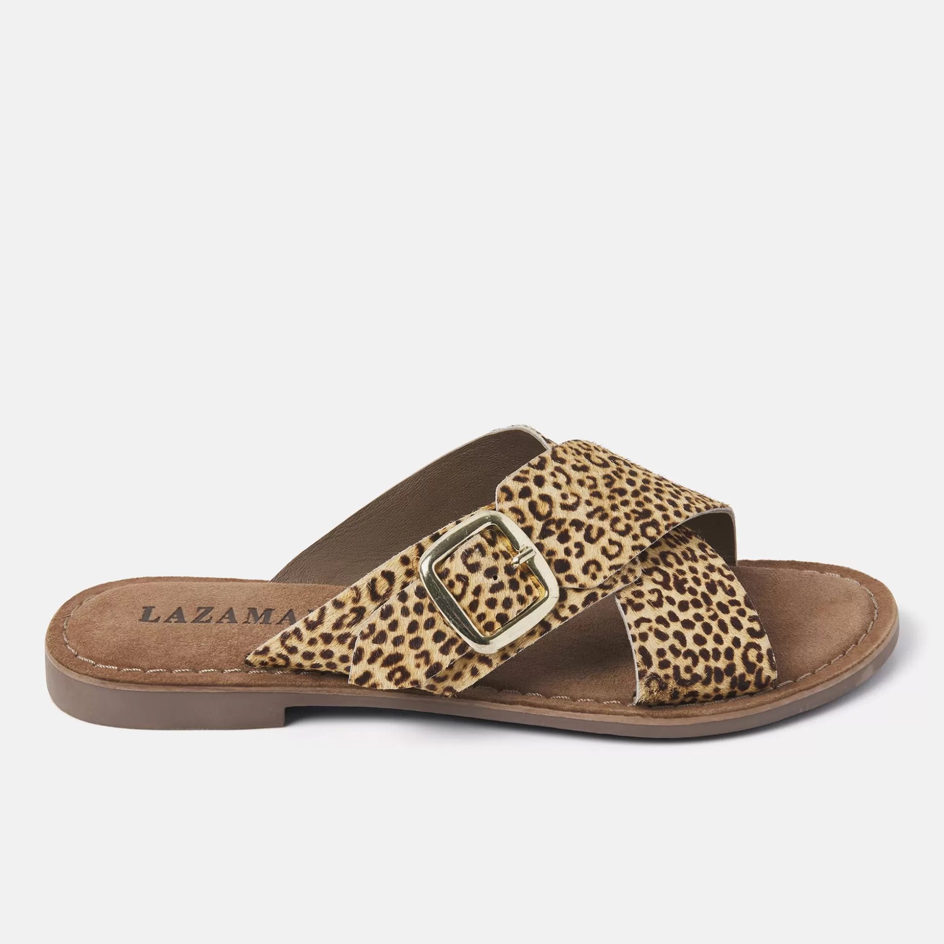 Frau Lazamani Damen Pantoletten 75.323 Leopard