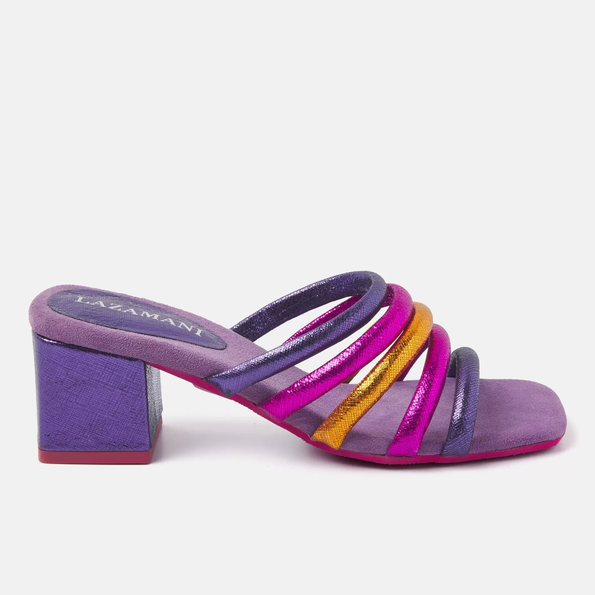 Frau Lazamani Damen Pantoletten 85.562 Purple Multi