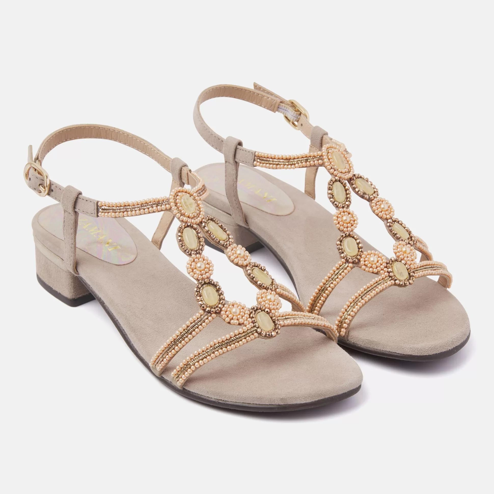 Frau Lazamani Damen Sandalen 85.379 Biscuit