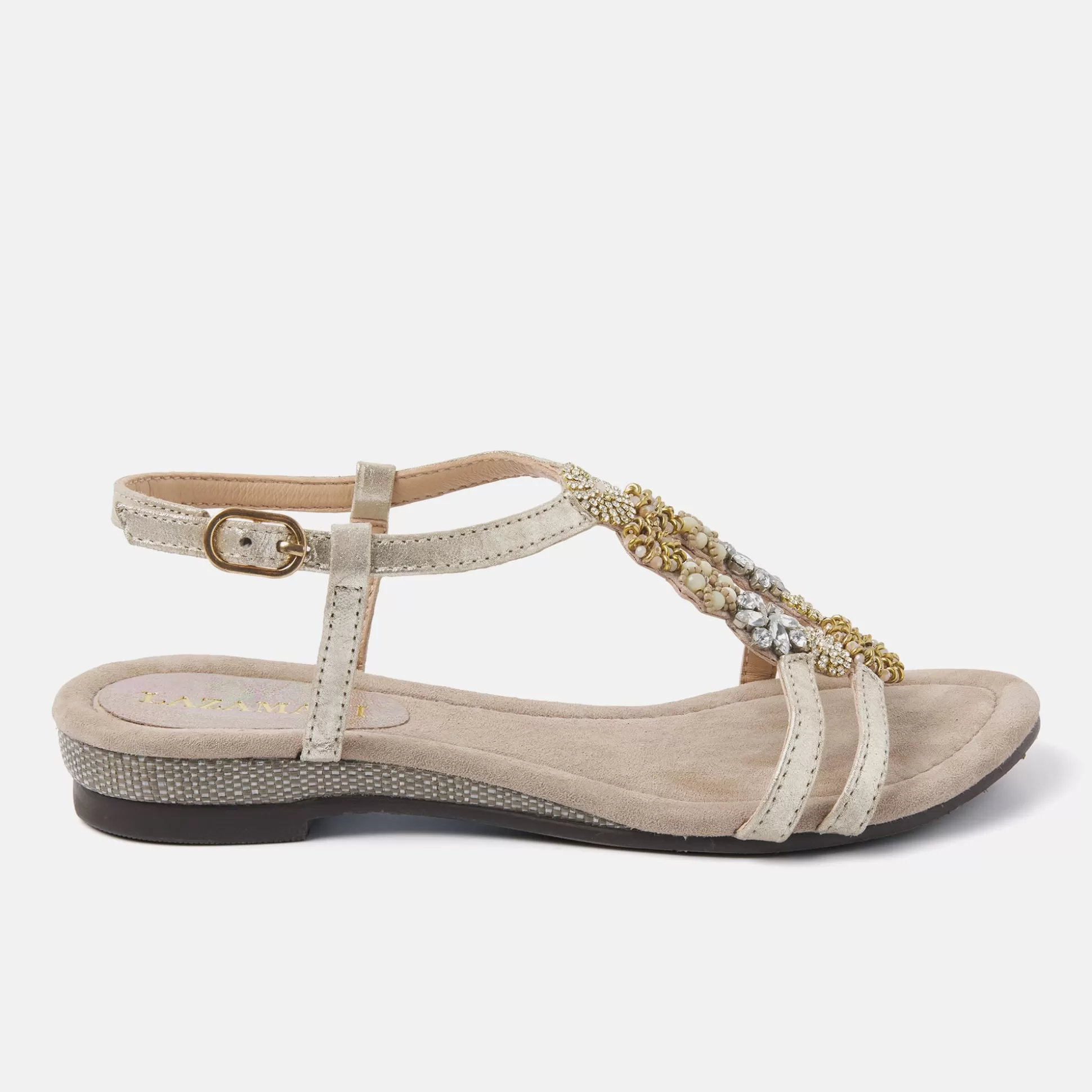 Frau Lazamani Damen Sandalen 85.547 Biscuit