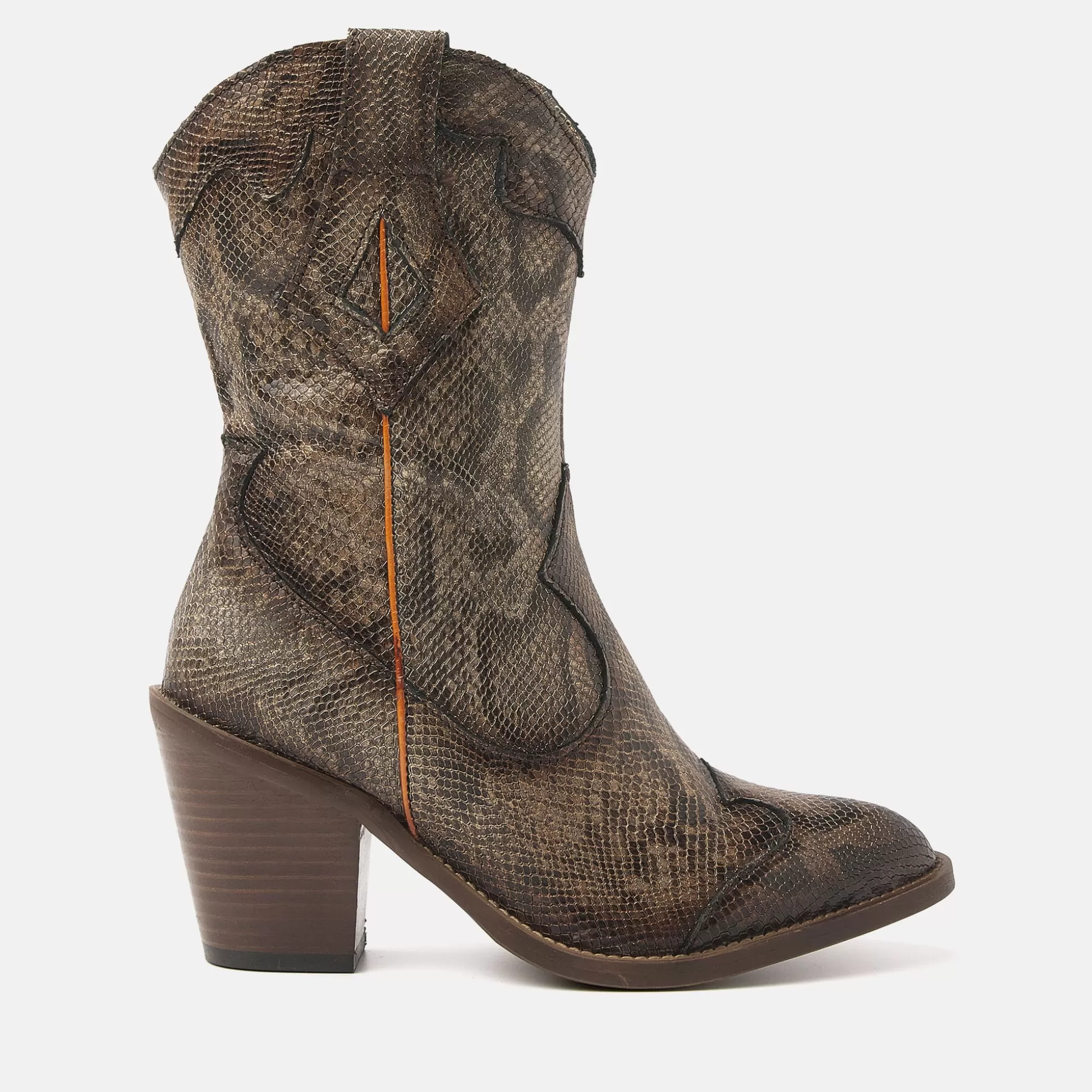 Frau Lazamani Damenstiefel 35.120 Brown-Python